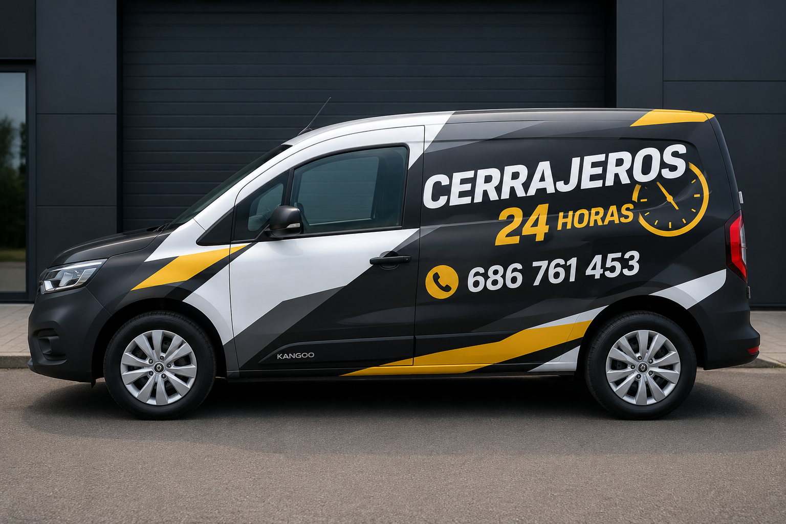 Furgoneta del cerrajero rotulada